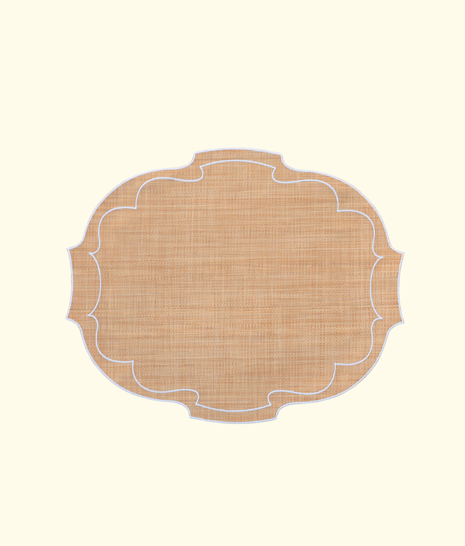 Frame Oval Raffia Placemats, White