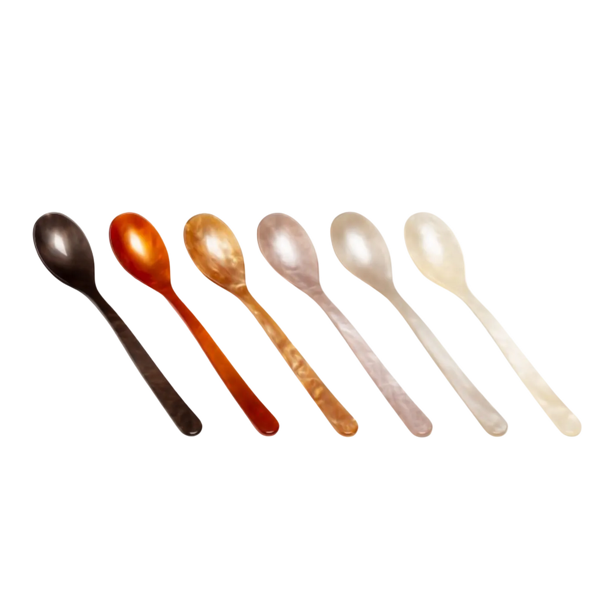 Petite Acrylic Spoon Set in Coffee Caramel by Heim Söhne — Set of 6