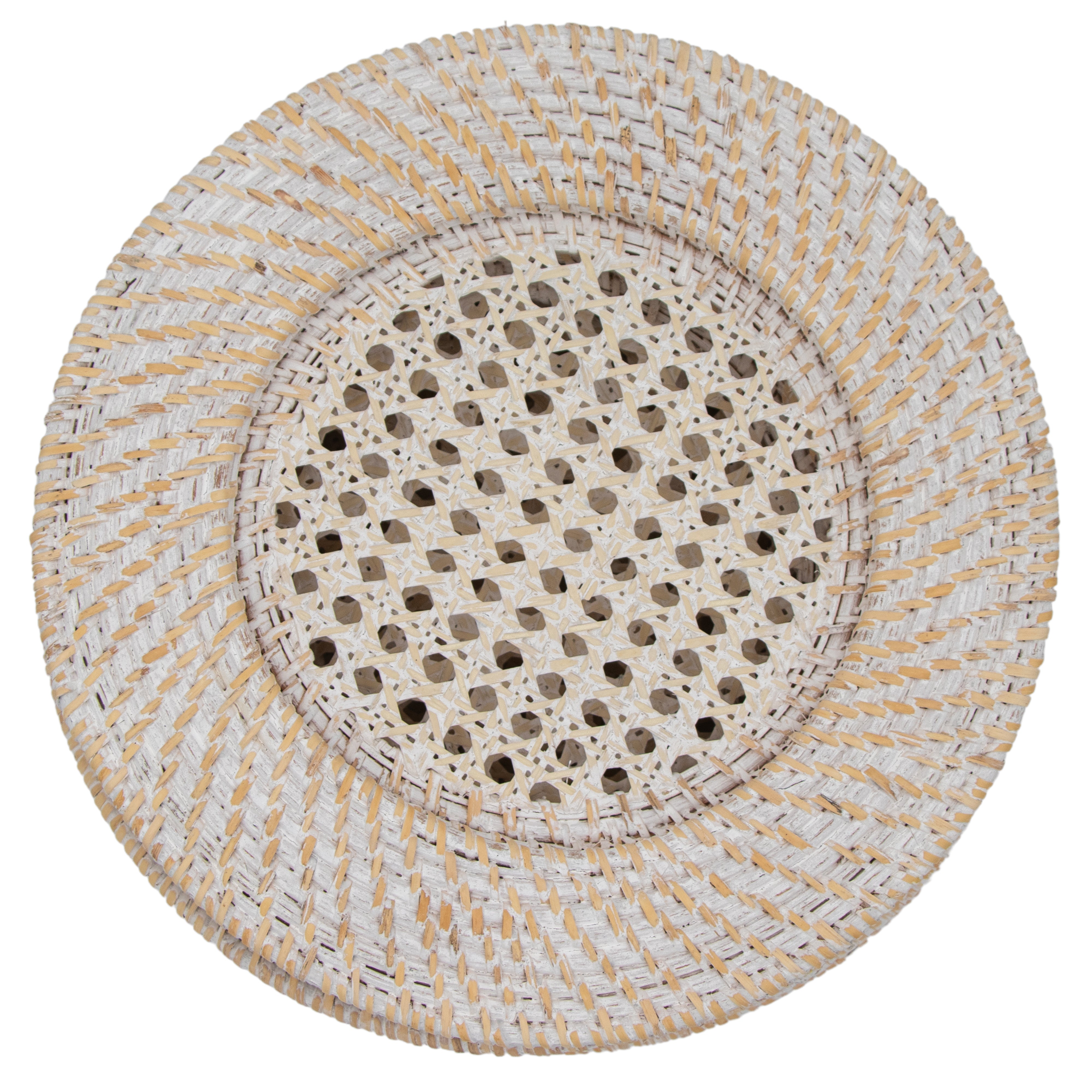 White Heritage Rattan Placemat - Set of 4