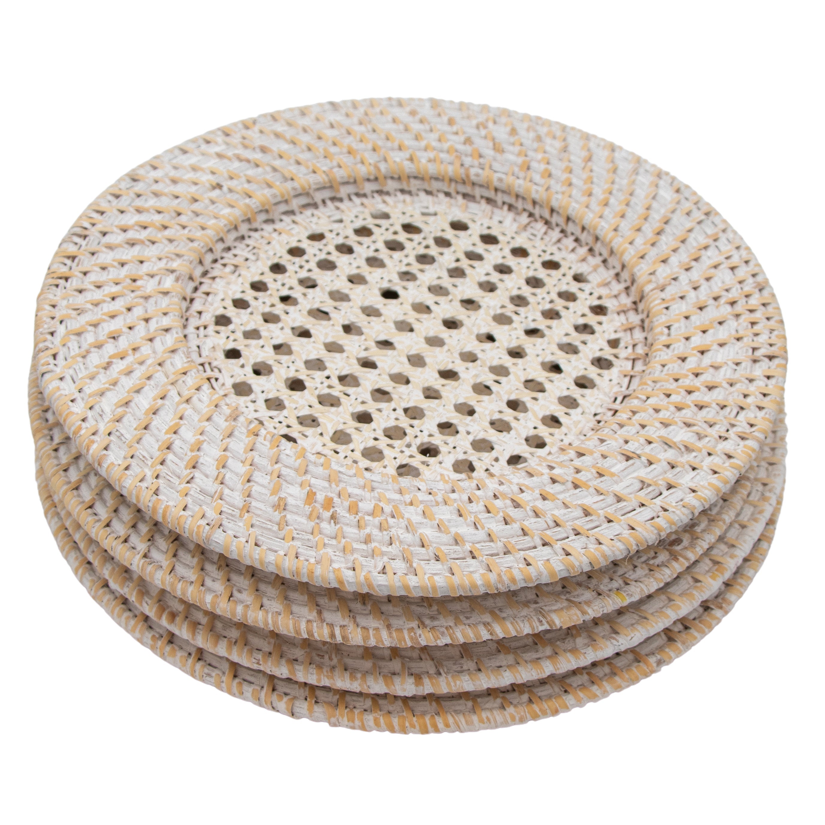 White Heritage Rattan Placemat - Set of 4