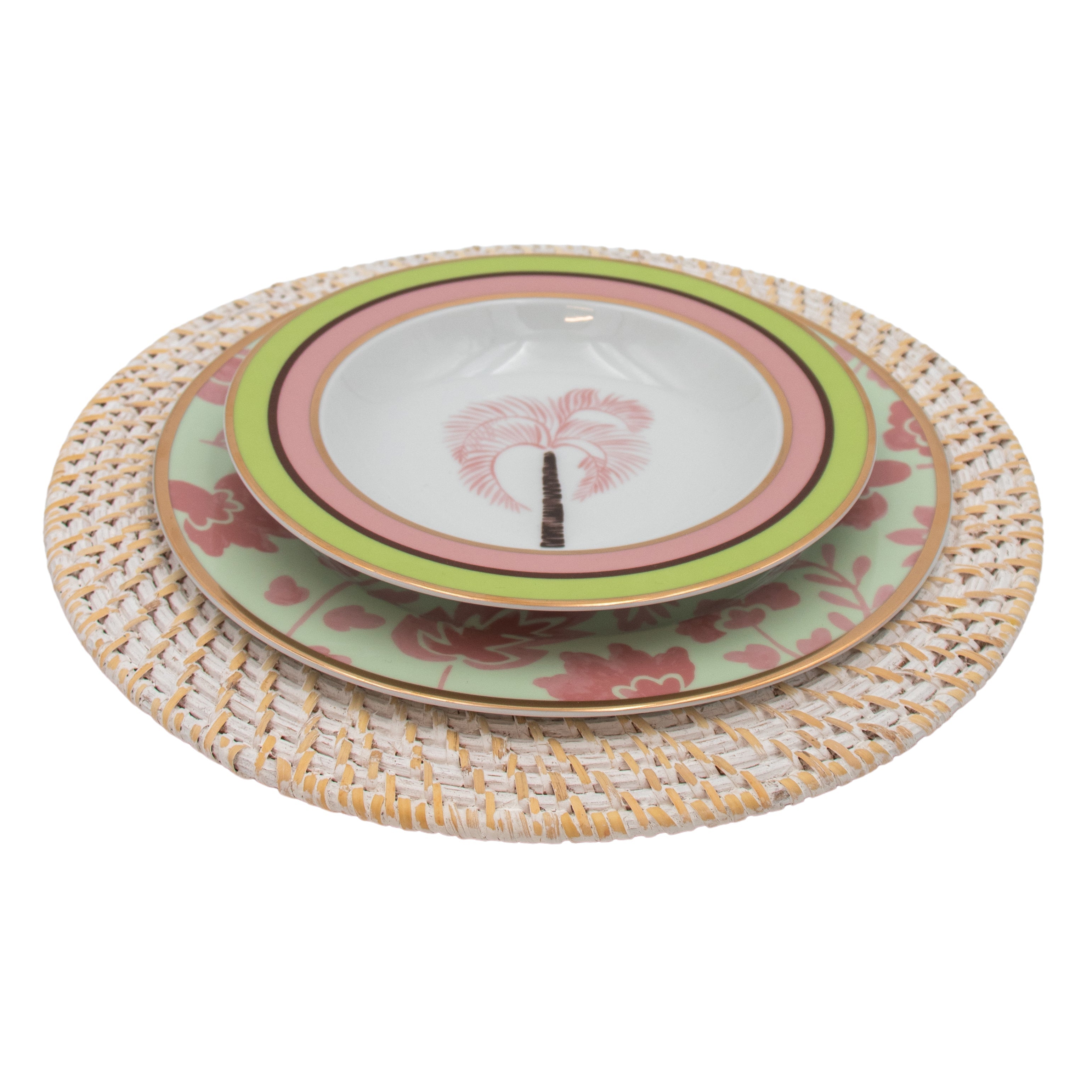 White Heritage Rattan Placemat - Set of 4