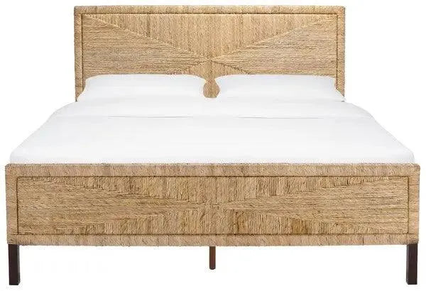 Willa Natural-Brown Woven Banana Stem King Bed - The Mayfair Hall