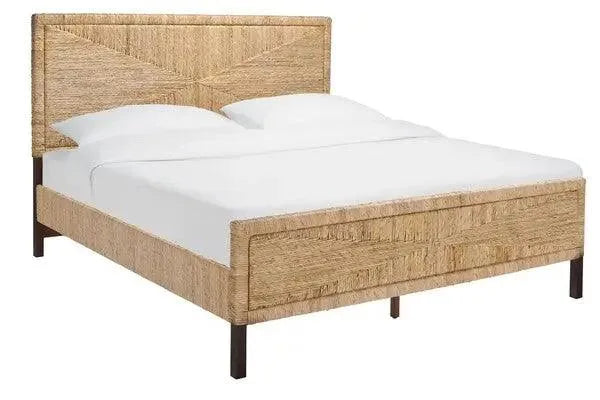 Willa Natural-Brown Woven Banana Stem King Bed - The Mayfair Hall