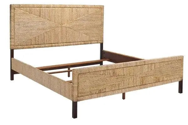 Safavieh Willa Natural-Brown Woven Banana Stem King Bed