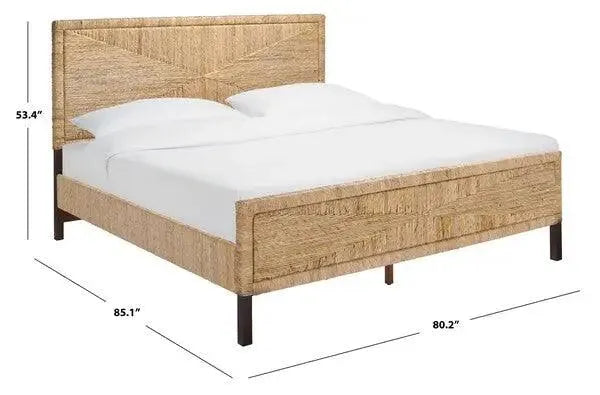 Willa Natural-Brown Woven Banana Stem King Bed - The Mayfair Hall