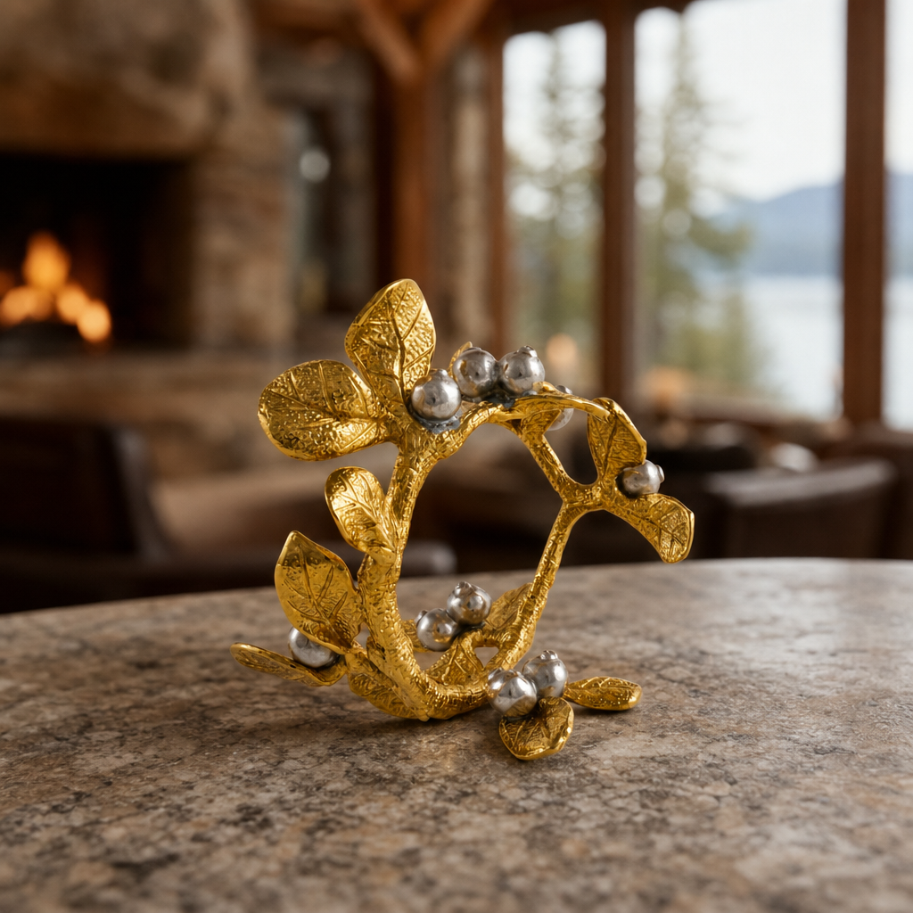 Golden Winter Berry Napkin Ring
