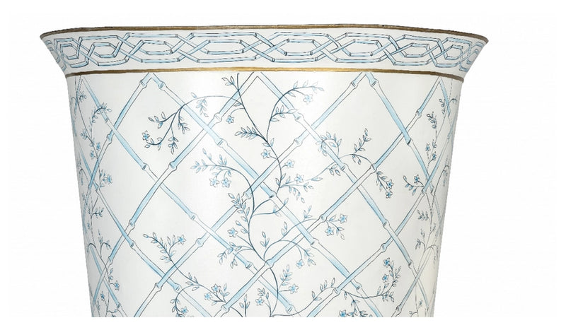 Bamboo/Floral Chinoiserie Floor Planter - 2 Colors - The Mayfair Hall