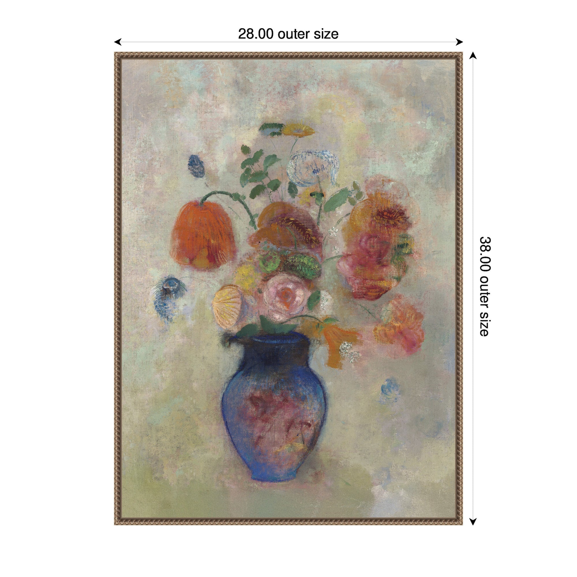 Large Vase with Flowers 1912 Odilion Redon by Nostalgia Prints Framed Canvas Wall Art Print