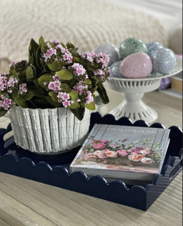 Large Square White Bamboo Planter