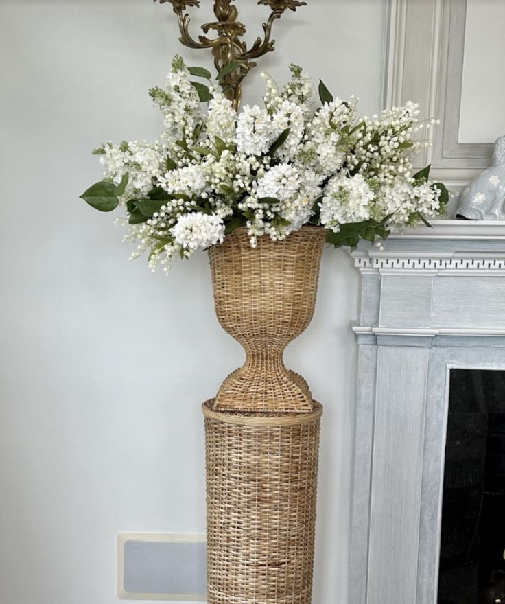 Square Wicker Urn and Pedestal (3 Options)