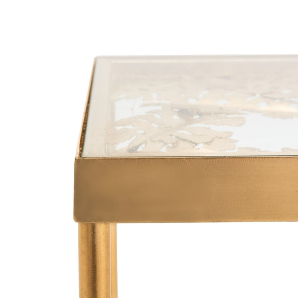 Leilani Gold Palm Leaf Side Table - The Mayfair Hall