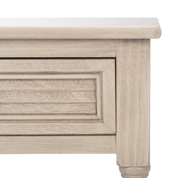Tate Accent Table in Greige with Storage Drawer
