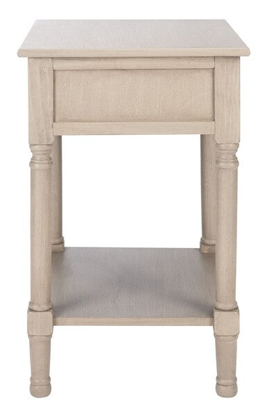 Tate Accent Table in Greige with Storage Drawer