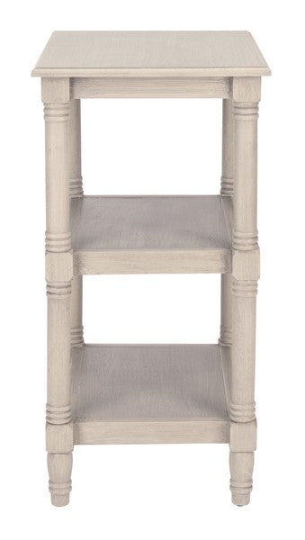 Cassie Accent Table in Greige with 3 Shelves