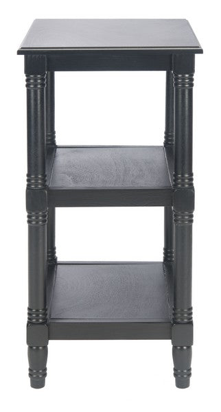 Cassie Accent Table in Black with 3 Shelves