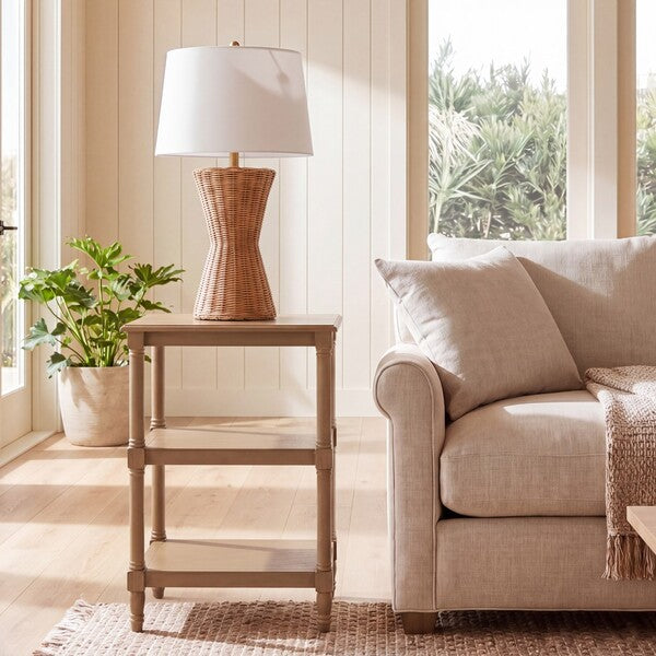 Cassie 3 Shelf Accent Table in Desert Brown