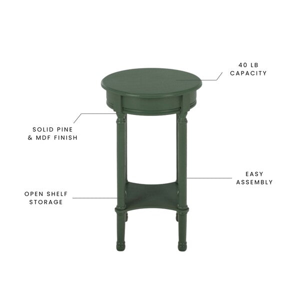 Tinsley Round Accent Table in Dusty Green