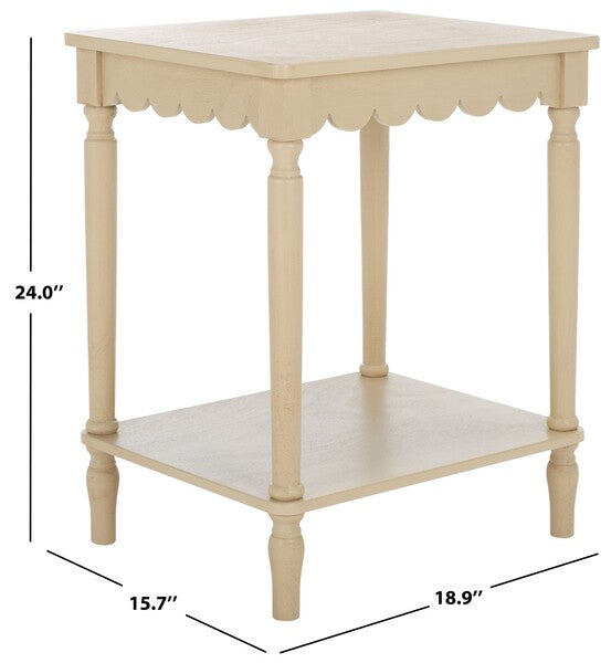 Haven Accent Table in Natural with Scalloped Edge