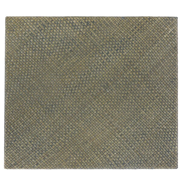 Apis Raffia Accent Table in Turquoise with Storage Drawer and Shelf