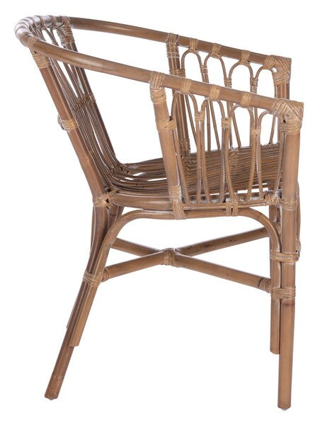 Adriana Rattan Accent Chair in Gray White Wash (Set of 2)