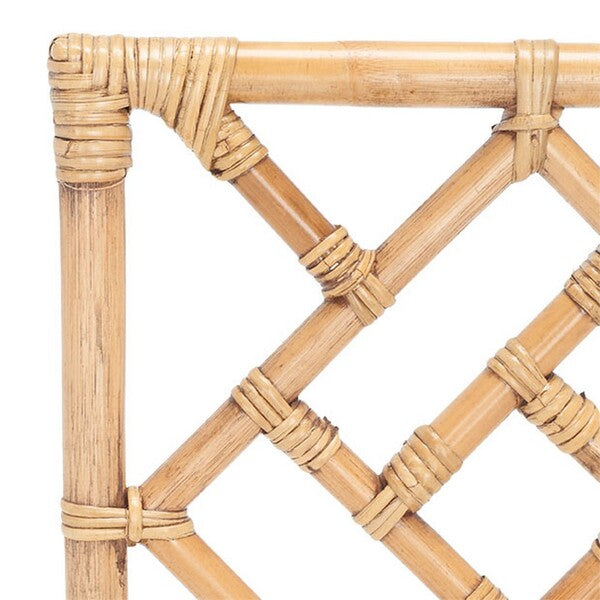 Bhumi Rattan Accent Chair in Brown with White Cushion (Set of 2)