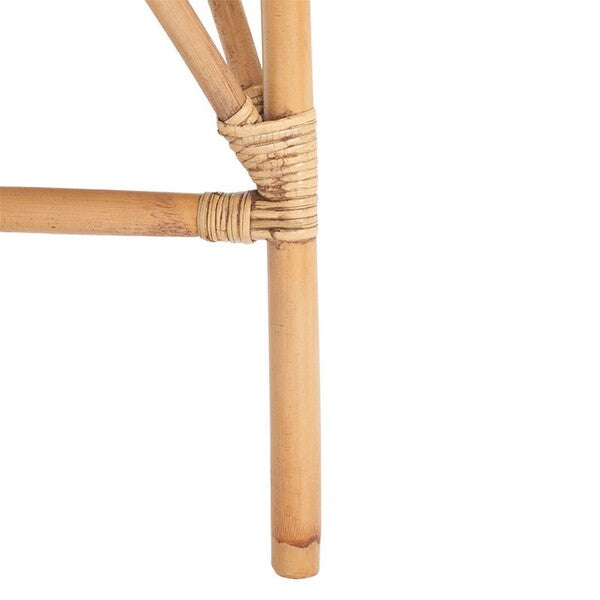 Bhumi Rattan Accent Chair in Brown with White Cushion (Set of 2)