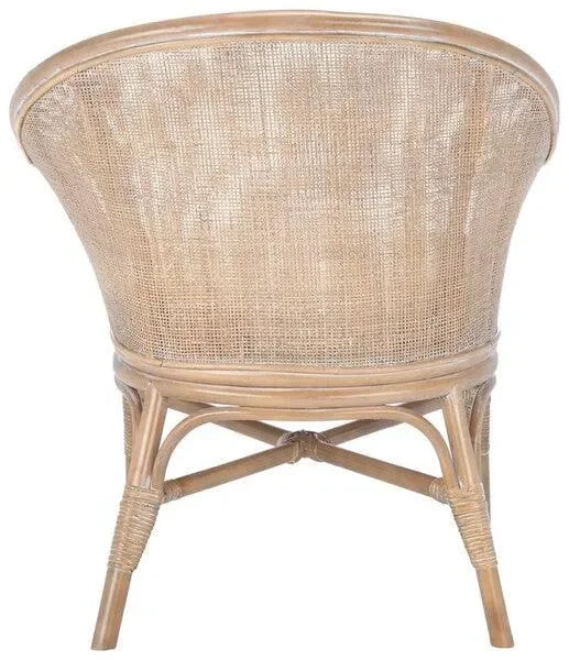 Dustin Rattan Accent Chair in Gray White Wash - The Mayfair Hall