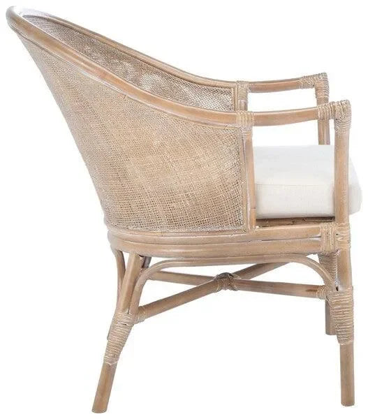 Dustin Rattan Accent Chair in Gray White Wash - The Mayfair Hall