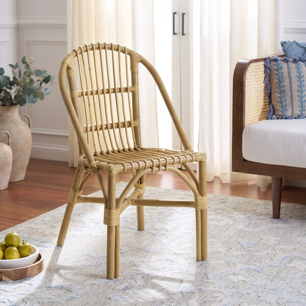 Oksana Woven Rattan Accent Chair in Natural