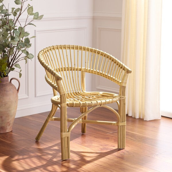 Varvara Woven Rattan Arm Chair in Natural