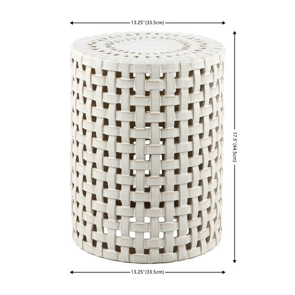 Sayre Ceramic Garden Stool in Cream