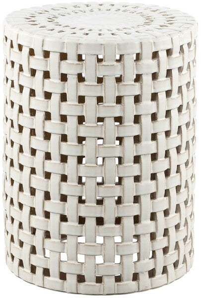 Sayre Ceramic Garden Stool in Cream