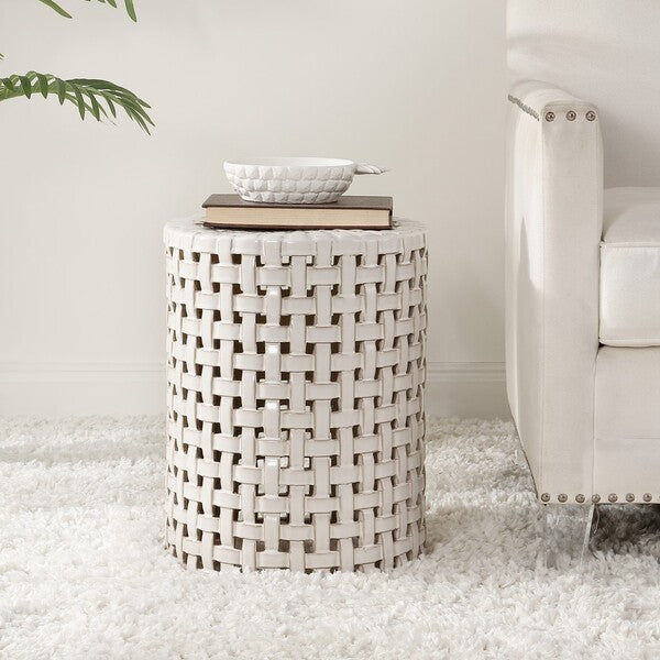 Sayre Ceramic Garden Stool in Cream