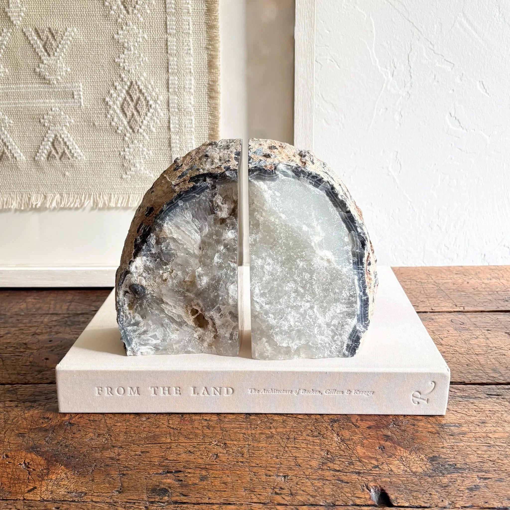 Large Agate Druzy Bookend Pair - The Mayfair Hall