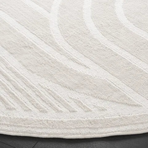 Archway Polypropylene Rug in Ivory with Curved Pattern