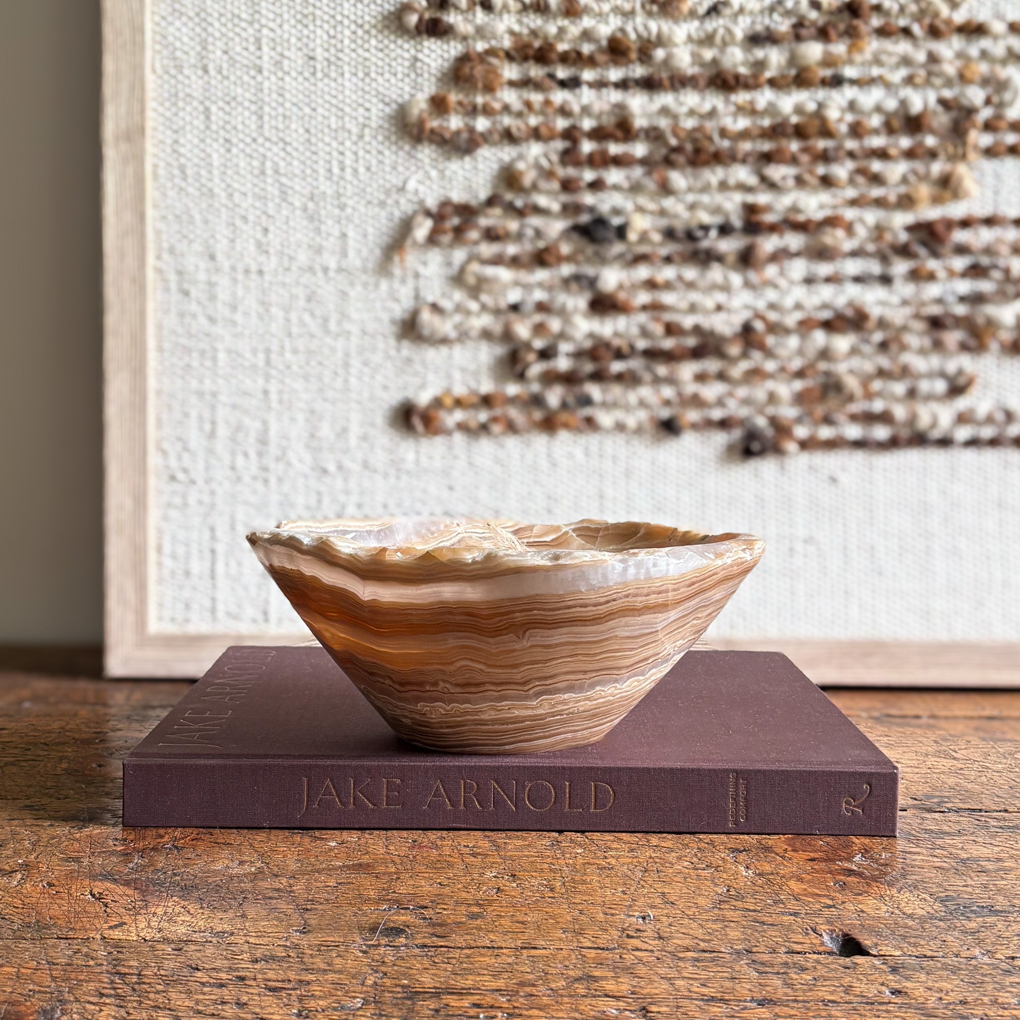 Hand Carved Amber Onyx Bowl