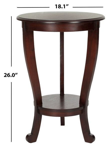 Mary Pedestal Side Table in Dark Cherry