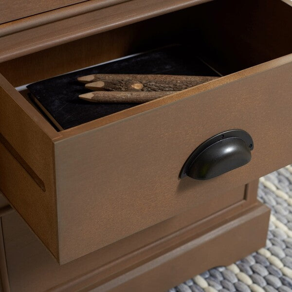 Griffin 3 Drawer Side Table in Sepia