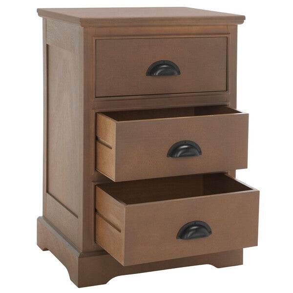 Griffin 3 Drawer Side Table in Sepia