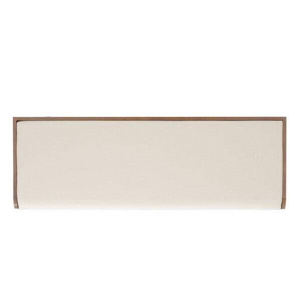 Lonan Wicker Storage Bench in Grey Wash with White Cotton Cushion