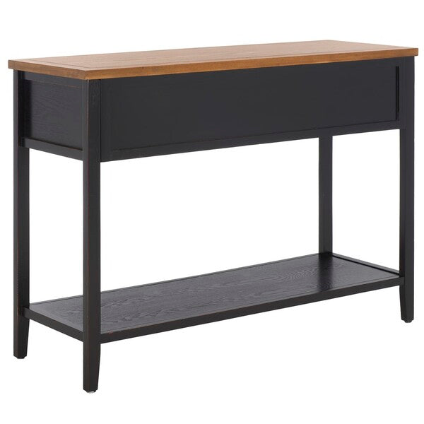 Aiden Console Table in Black and Oak with 3 Drawers & 1 Shelf
