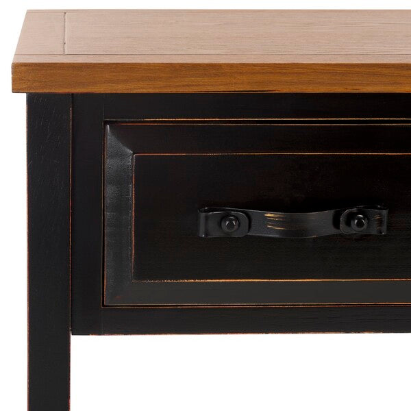 Aiden Console Table in Black and Oak with 3 Drawers & 1 Shelf