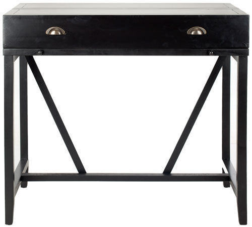 Wyatt Writing Desk in Black with Two Hidden Drawers