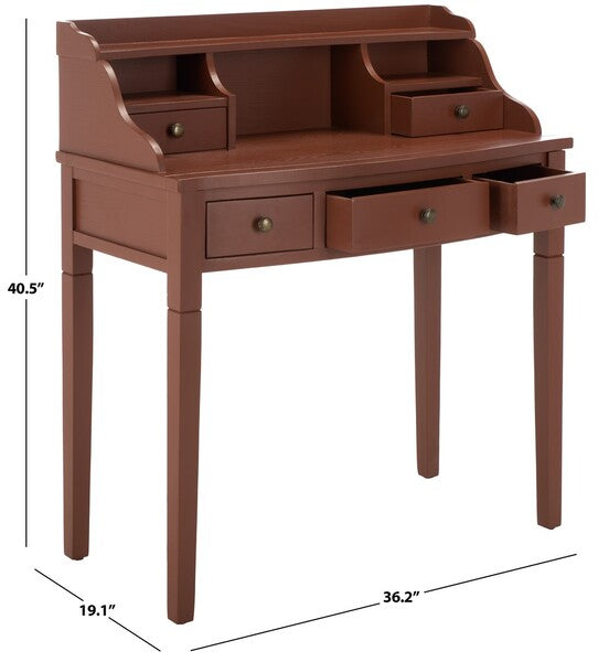Landon Writing Desk in Henna Brown