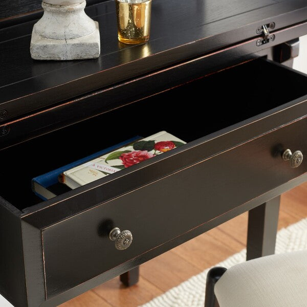 Abigail Fold Down Desk in Distressed Black