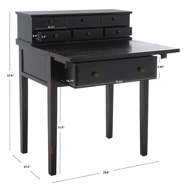 Abigail Fold Down Desk in Distressed Black