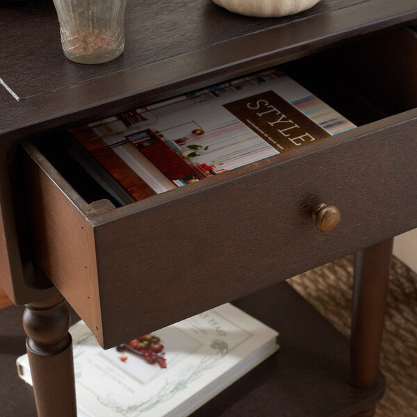 Siobhan Accent Table in Walnut with Storage Drawer