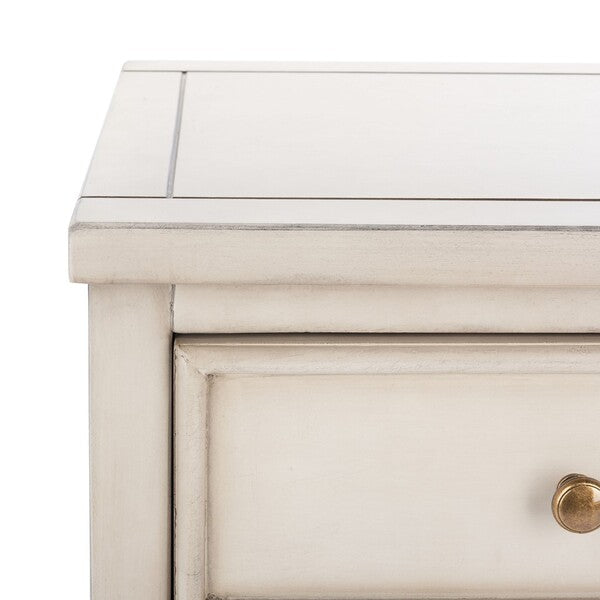 Toby End Table in White Birch with Storage Drawers
