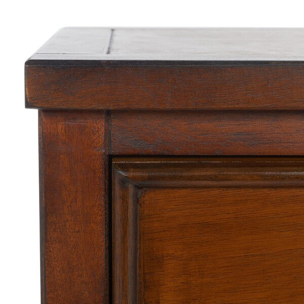 Toby End Table in Brown with Storage Drawers