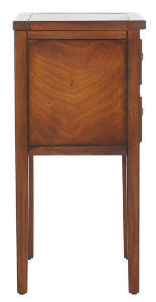Toby End Table in Brown with Storage Drawers